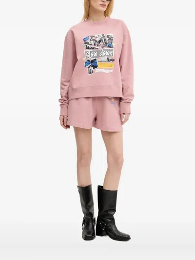 Moschino Collage-print Crew-neck Sweatshirt In Pink