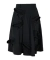 Moschino Flared Knee Length Skirt With Bow Accents In Black