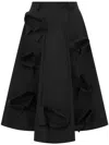 Moschino Flared Knee Length Skirt With Bow Accents In Black