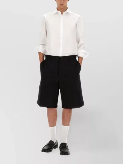 Moschino Collar Long Sleeves Tailored Shirt In Black