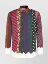 Moschino Collared Shirt With Long Sleeves And Patchwork Pattern In Multi