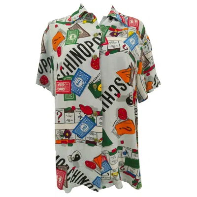 Pre-owned Moschino Collection Inspired To Monopoli Viscose Shirt In Gray