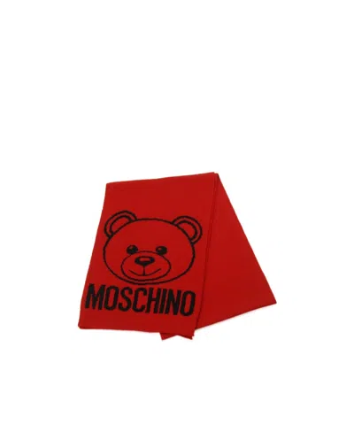 Moschino Collide With A Logo Scarf In Red