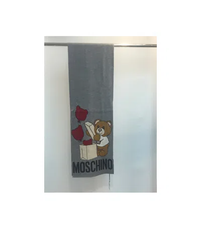 Moschino Color-impact Pattern Scarf In Gray