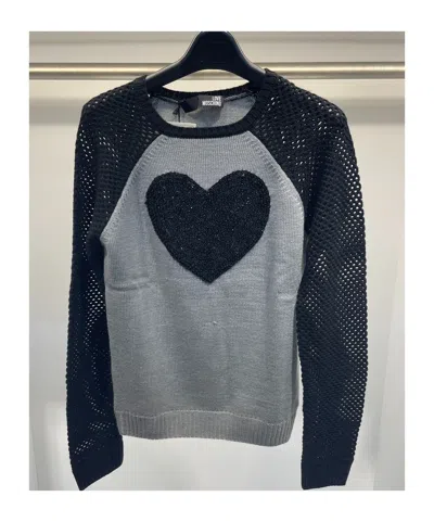 Moschino Color-matching Knitted Sweater In Black