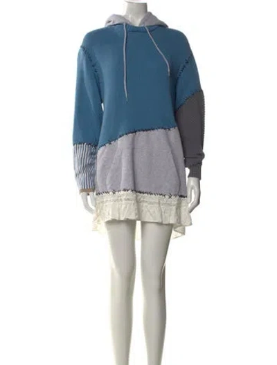 Pre-owned Moschino Colorblock Pattern Mini Dress W/ Tags In Blue