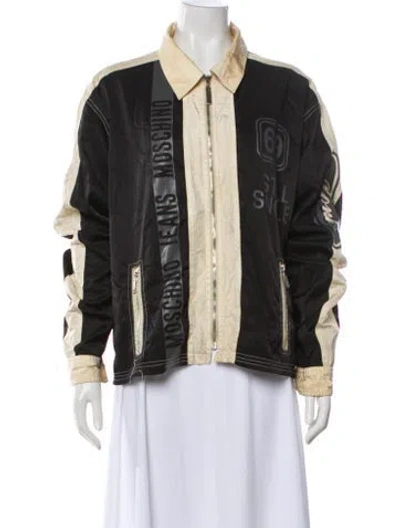 Pre-owned Moschino Colorblock Pattern Performance Jacket In Black