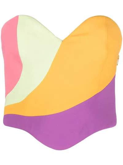 Moschino Colour-block Bustier Top In Multicolour