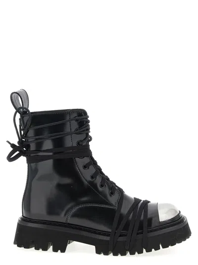Moschino Stylish Combat Boots Featuring Chunky Sole In Black