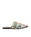 Moschino Comics-print Flat Slippers In Multicolor