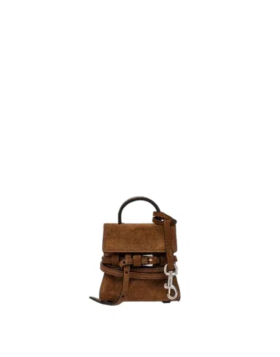 Moschino Compact Brown Calf Leather Tote Bag In Black