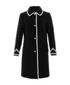 Moschino Contrast Color Trimmed Lapel Coat In Black