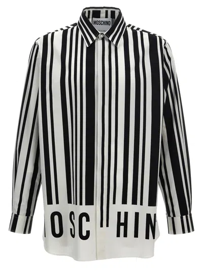 Moschino Contrast Print Shirt In White/black