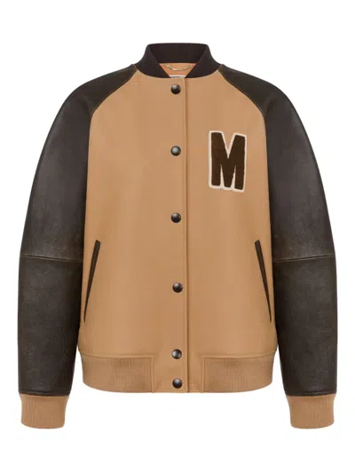 Moschino Contrast-sleeves Bomber Jacket In Multi