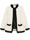 Moschino Short Jacket In Superfine Lambswool In White
