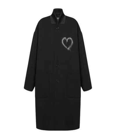 MOSCHINO CONTRASTING COLLAR COAT
