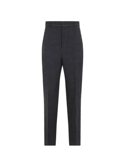 Moschino Tailored Grey Trousers With High Waist In Black