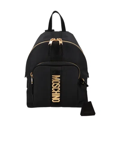 Moschino Cordura Medium Backpack In Black