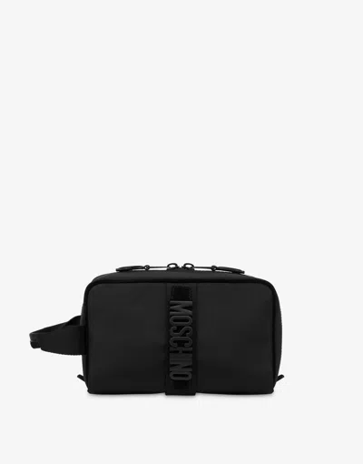 Moschino Cordura Nylon Beauty Case In Black