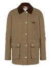 Moschino Corduroy-collar Utility Jacket In Brown