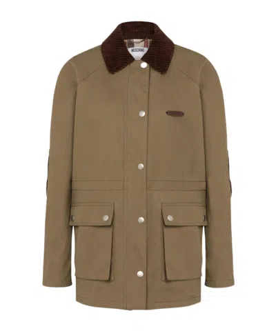 MOSCHINO CORDUROY-COLLAR UTILITY JACKET