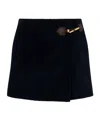 Moschino Buckle-wrap Mini Skirt In Blue