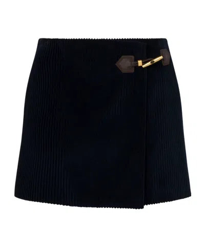 Moschino Corduroy Mini Skirt In Black