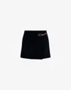 Moschino Buckle-wrap Mini Skirt In Blue