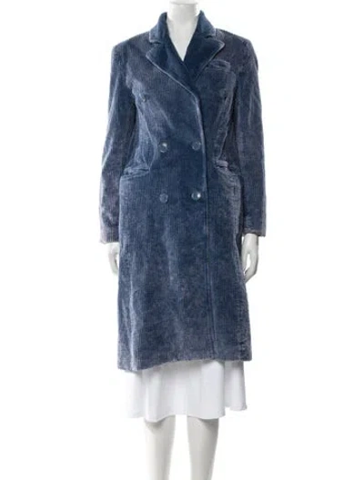 Pre-owned Moschino Corduroy Striped Coat In Blue