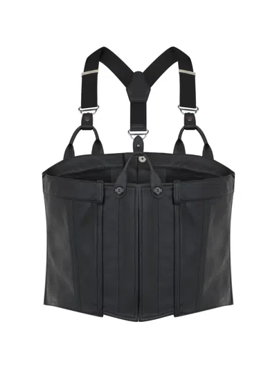 Moschino Corset-style Leather Jacket In Black