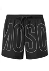 Moschino Mare Nero Swim Shorts With Bold Lettering In Nero