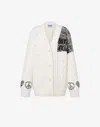 Moschino Cotton And Nylon Cardigan Urban In White