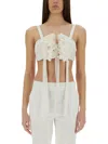 Moschino Couture Cotton And Silk Voile Crop Top