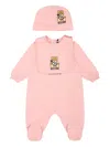 Moschino Cotton Babygrow Set In Pink