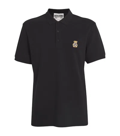 MOSCHINO COTTON BEAR-PATCH POLO SHIRT