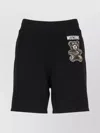 Moschino Logo Sweatpants Shorts In Black
