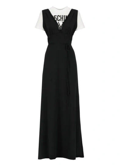 Moschino Cotton Blend Dress In Black