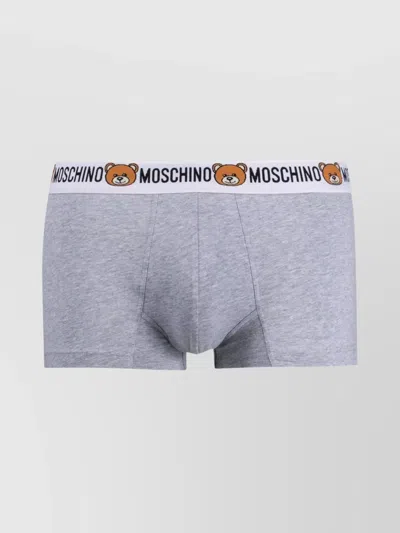 Moschino Cotton Blend Jersey Knit Underwear & Socks In Gray
