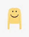 Moschino Smiley Face Knit Sweater In Yellow
