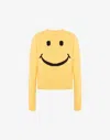 Moschino Smiley Face Knit Sweater In Yellow