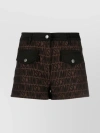 MOSCHINO COTTON BLEND THIGH-LENGTH SHORTS WITH FRONT AND REAR POCKETS