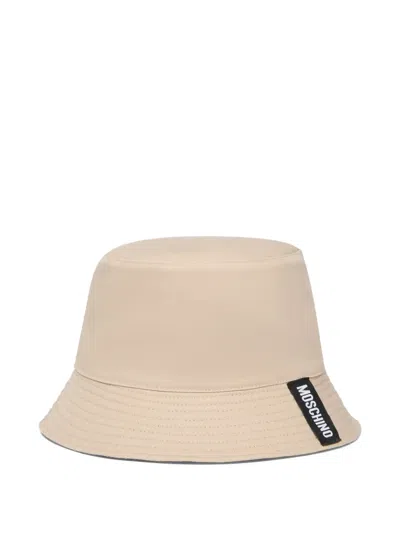 Moschino Cotton Bucket Hat In Neutral