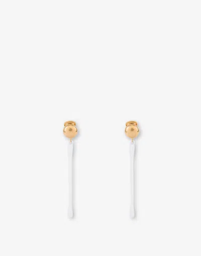 Moschino Cotton Bud Drop Earrings In Gold
