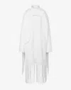 Moschino Cotton Bull Coat With Fringes In White
