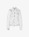 Moschino Cotton Bull Jacket Laurel Crown Patch In White