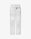 Moschino Cotton Bull Pants Laurel Crown Patch In White