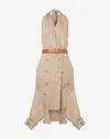 Moschino Cotton Canvas Dress With Trench Details In Multi