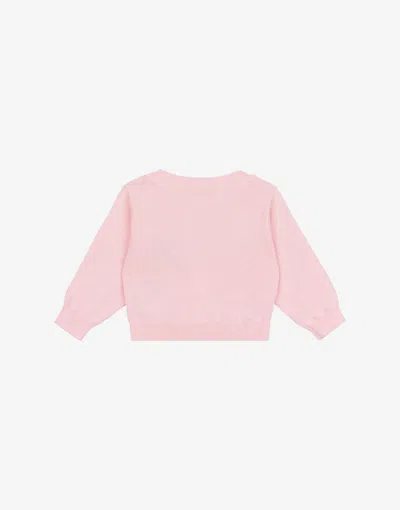 Moschino Cotton Cardigan Teddy Bear In Pink