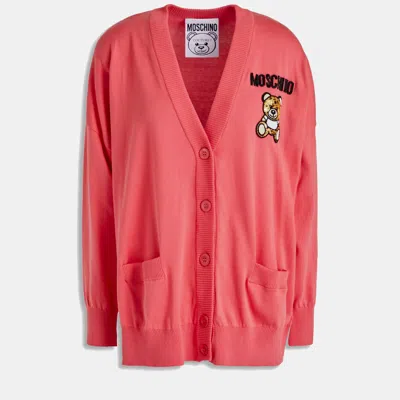 Pre-owned Moschino Cotton Cardigans & Zip Throughs 38 In Pink