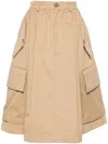 Moschino Cotton Cargo Skirt In Neutrals